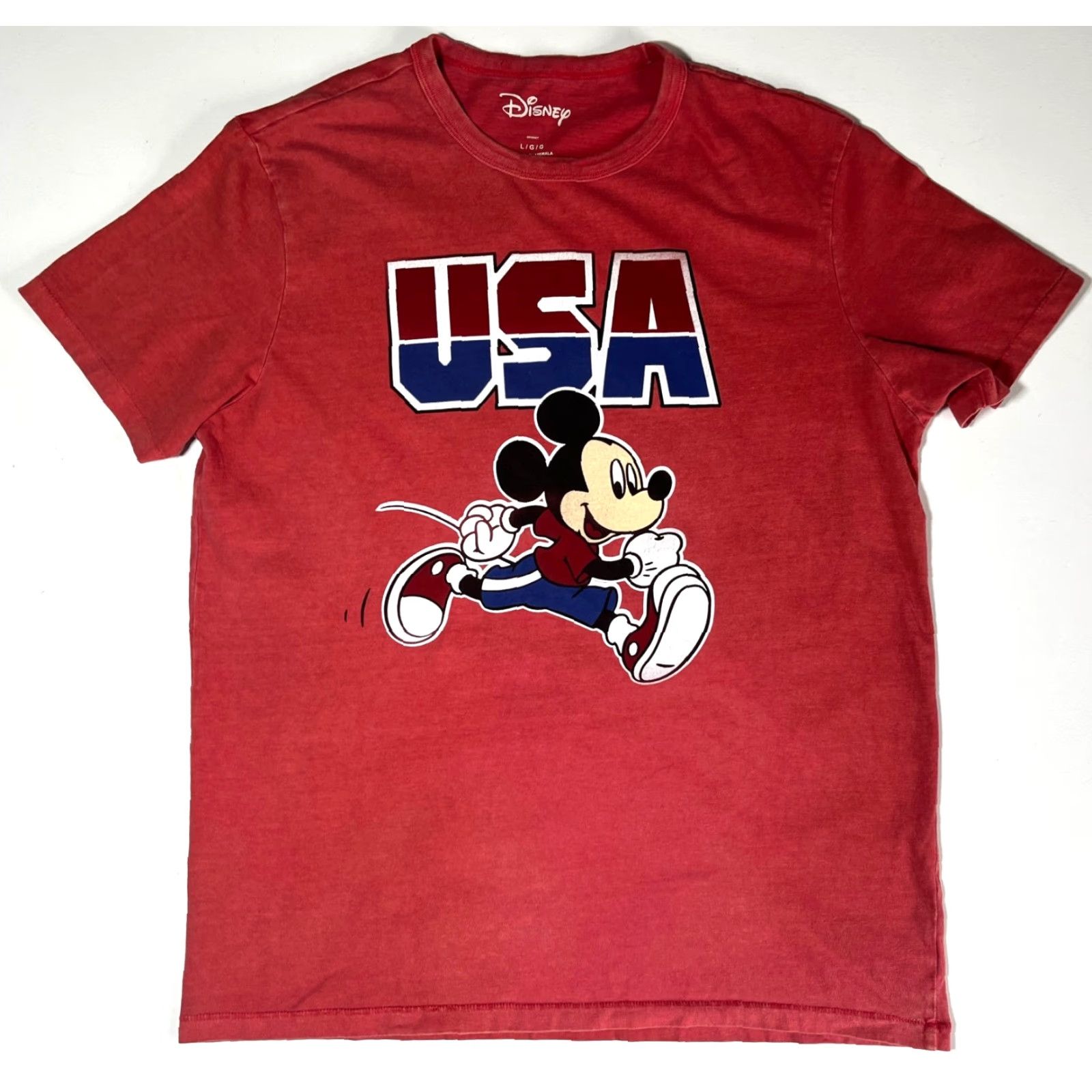 Disney Disney Mickey Mouse T-Shirt Mens L Red Cotton 100% Short Sleeve Crew Neck USA Disney x American Eagle Outfitters Vintage Size US L / EU 52-54 / 3 - 3 Thumbnail