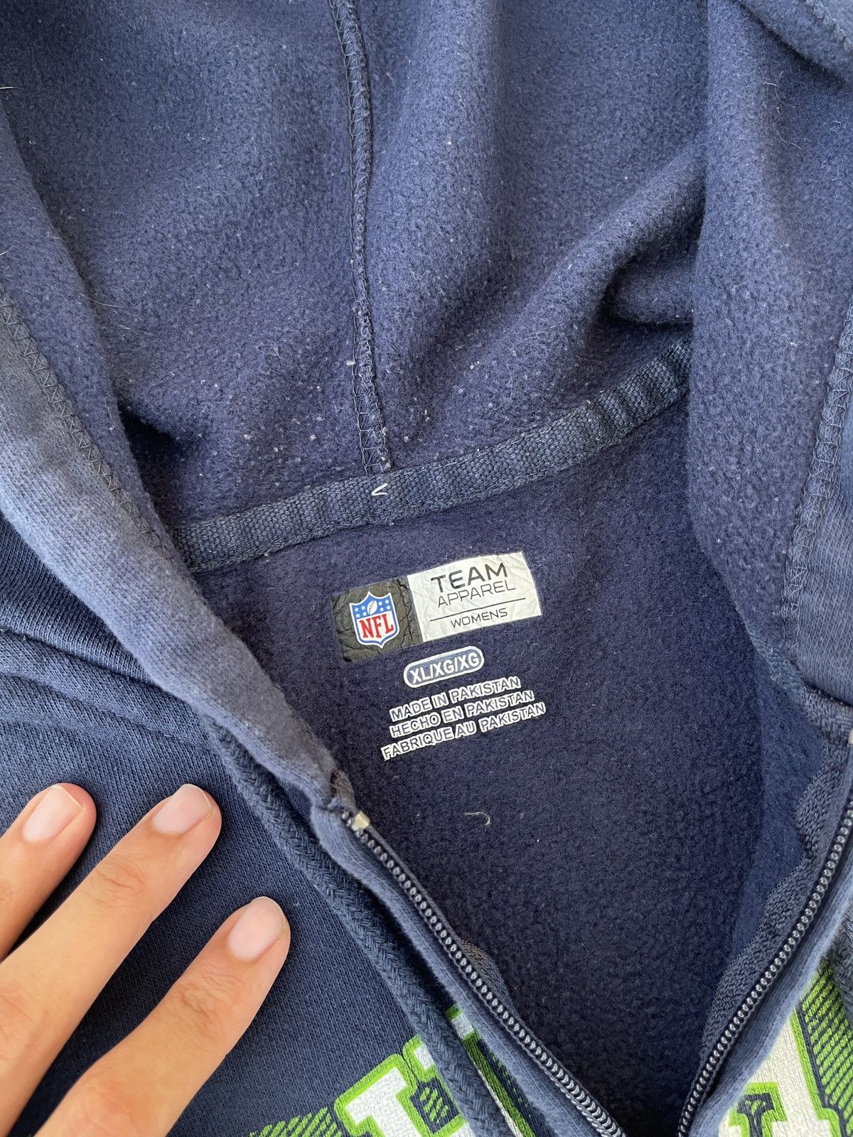 NFL × Vintage Vintage Seattle Seahawks Footbal Full Zipper Hoodie Size US L / EU 52-54 / 3 - 7 Thumbnail