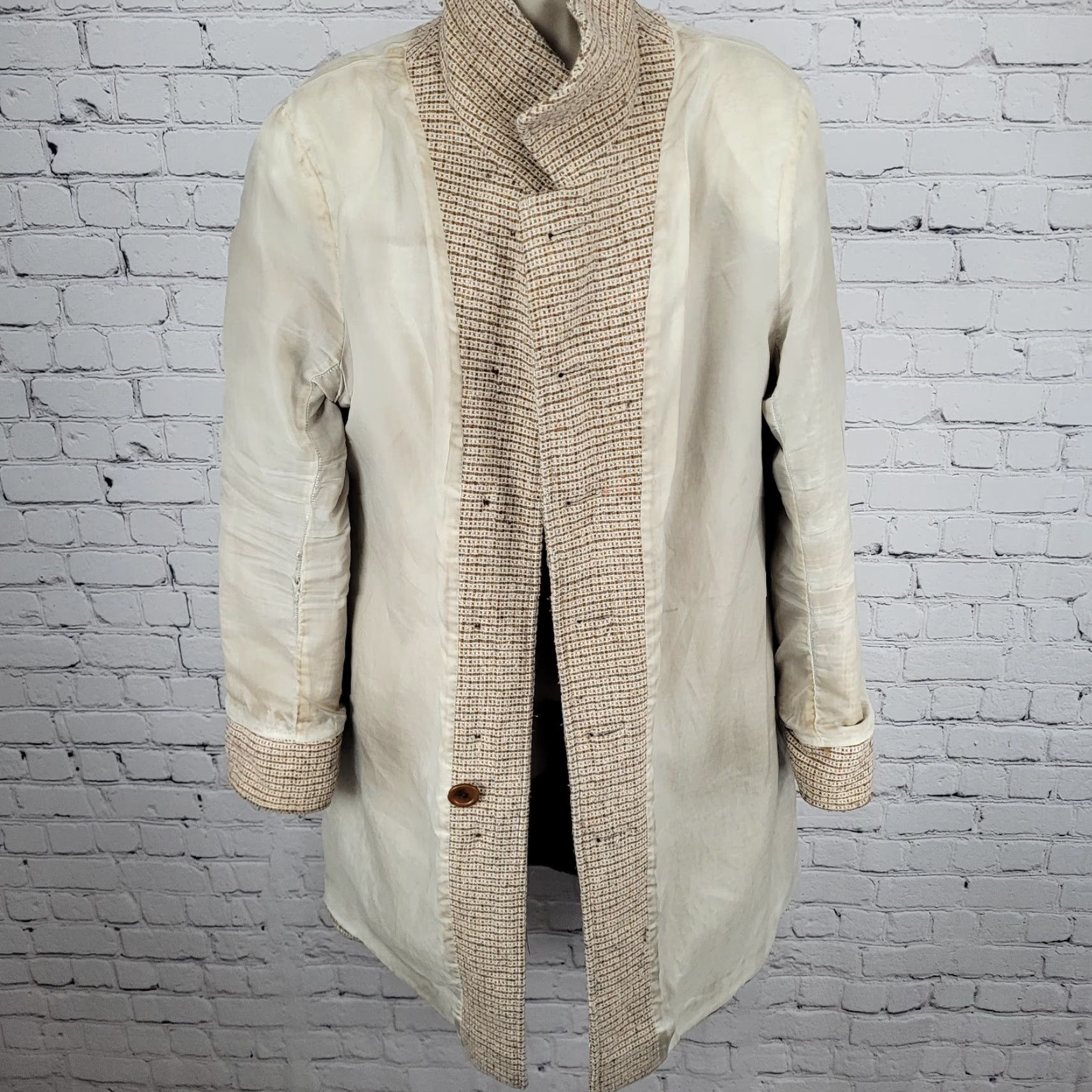 Vintage Static Tan Wool Blend Tweed Buttoned Pockets Lined Collared Coat XL Women’s Overcoat Buttons Pockets Lined Wool Tweed Coat Size XL / US 12-14 / IT 48-50 - 7 Thumbnail