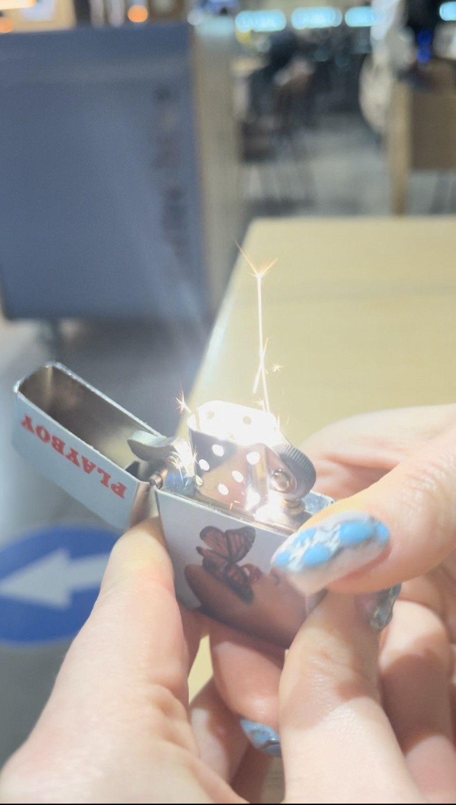 Japanese Brand × Playboy × Vintage Playboy 00s blue Butterfly lighter Y2K style Size ONE SIZE - 7 Thumbnail