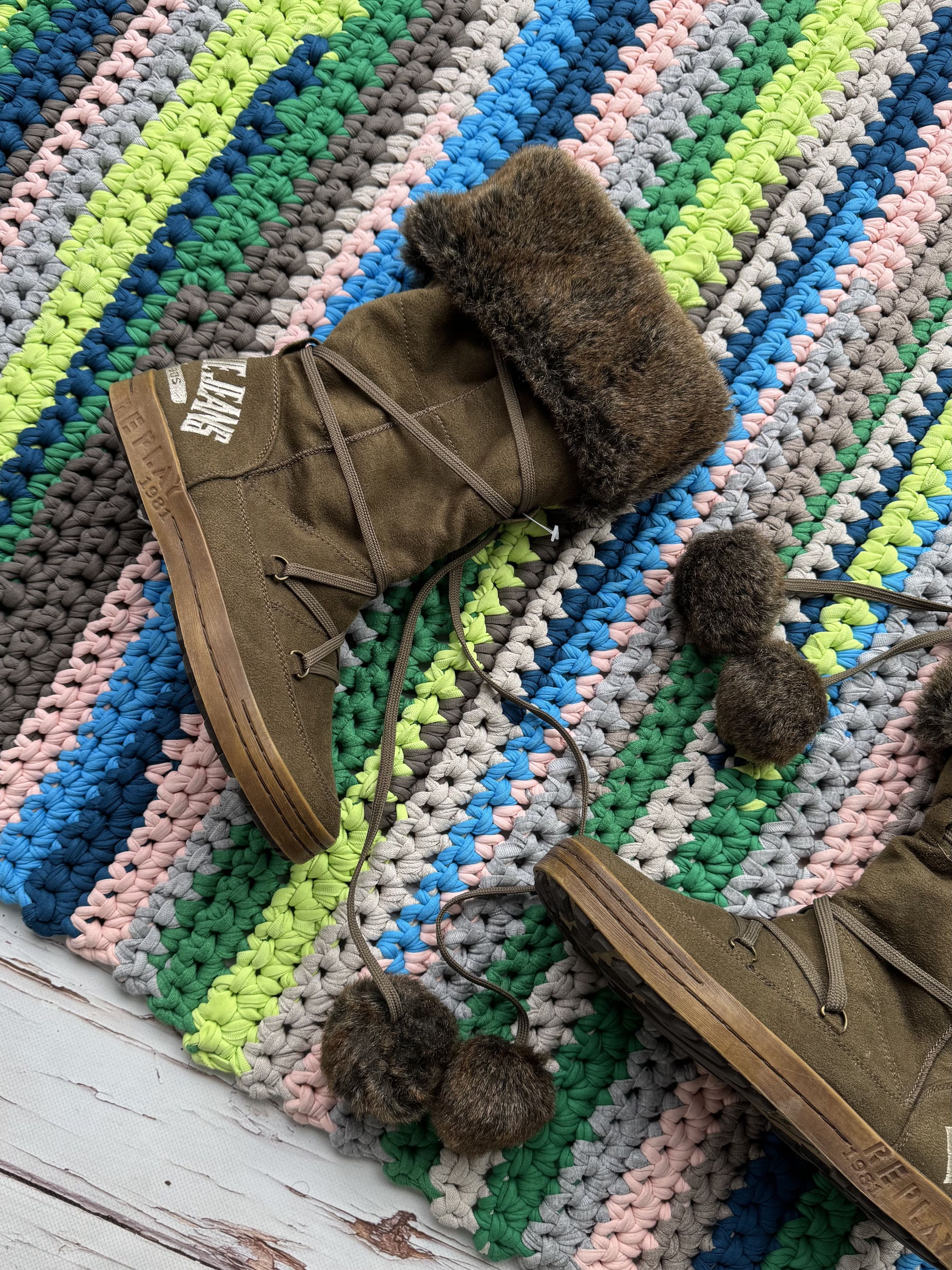 Replay Replay Faux Sheepskin Vintage Boots (D10)(D15)(V313) Size US 9 / IT 39 - 2 Thumbnail