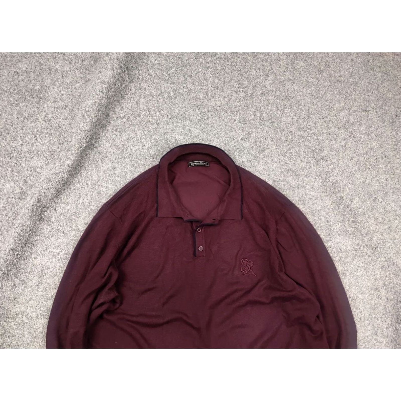 Stefano Ricci StEFANO RICCI Design Polo Shirt Mens XL Burgundy Cotton Blend Logo Long Sleeve Pullover Shirt Size US XL / EU 56 / 4 - 3 Thumbnail