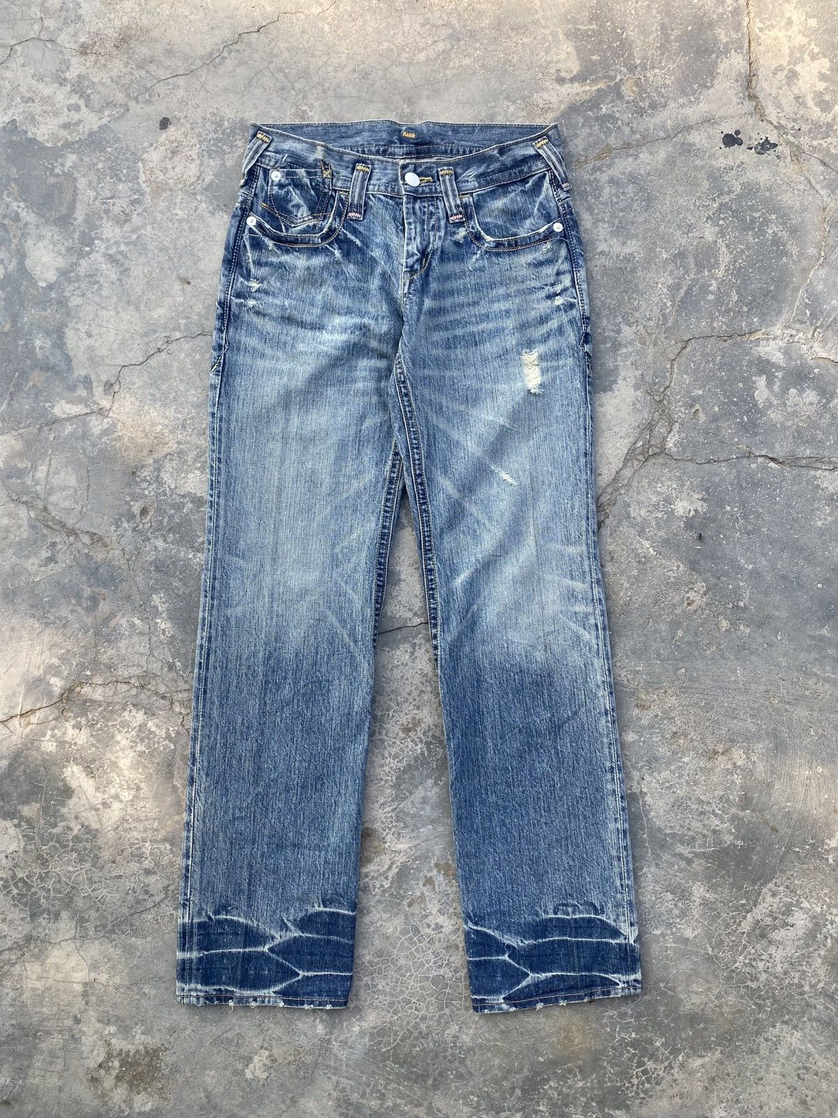 Japanese Brand BRAPPERS Distressed Boyfriend Jeans Size 29" - 1 Thumbnail