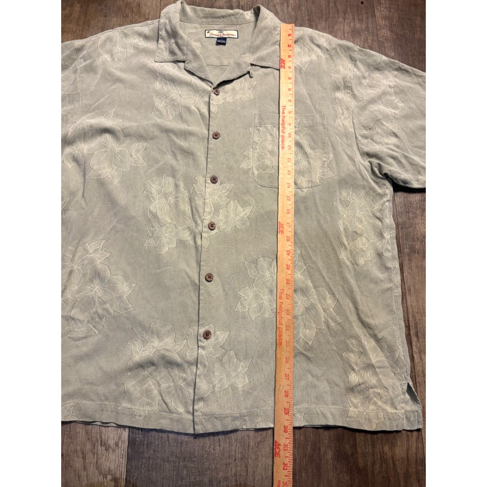 Tommy Bahama TOMMY BAHAMA Button Up Shirt Mens XL 100% Silk Olive Green Floral Short Sleeve Shirt Size US XL / EU 56 / 4 - 2 Thumbnail