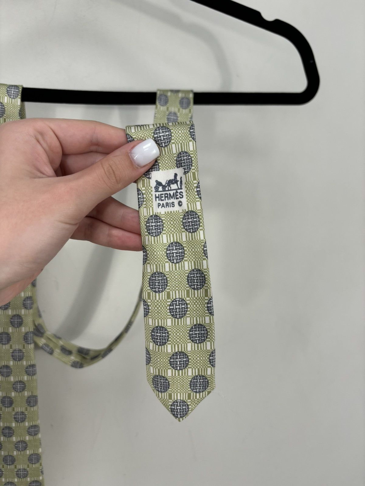 Hermes Hermes Circle Net Design Rare Luxury Silk Tie Size ONE SIZE - 3 Thumbnail