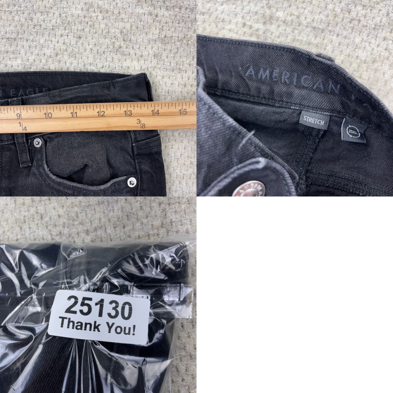 American Eagle Outfitters VINTAGE American Eagle Jeans Women 0 Super High Rise Ankle Straight Black Wash Baggy Size 25" / US 0 / IT 36 - 9 Thumbnail
