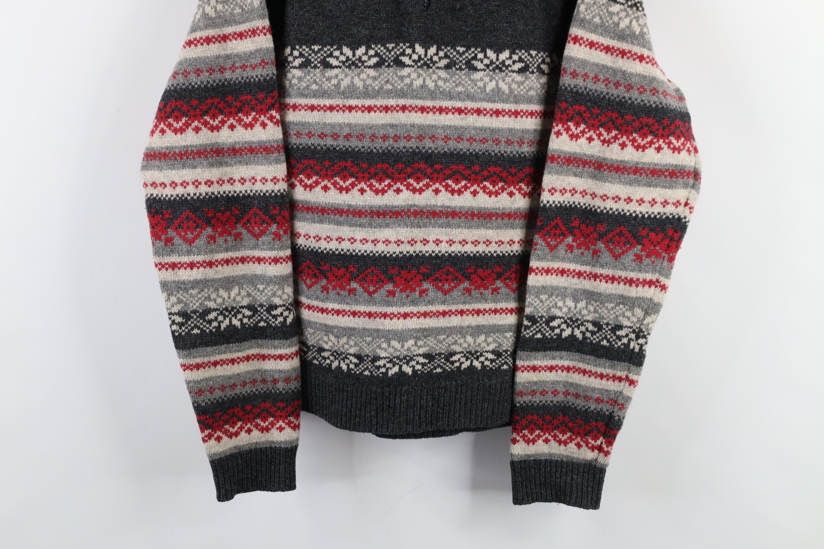 Vintage × Woolrich Woolen Mills Vintage Woolrich Knit Fair Isle Half Zip Pullover Sweater Size L / US 10 / IT 46 - 3 Thumbnail