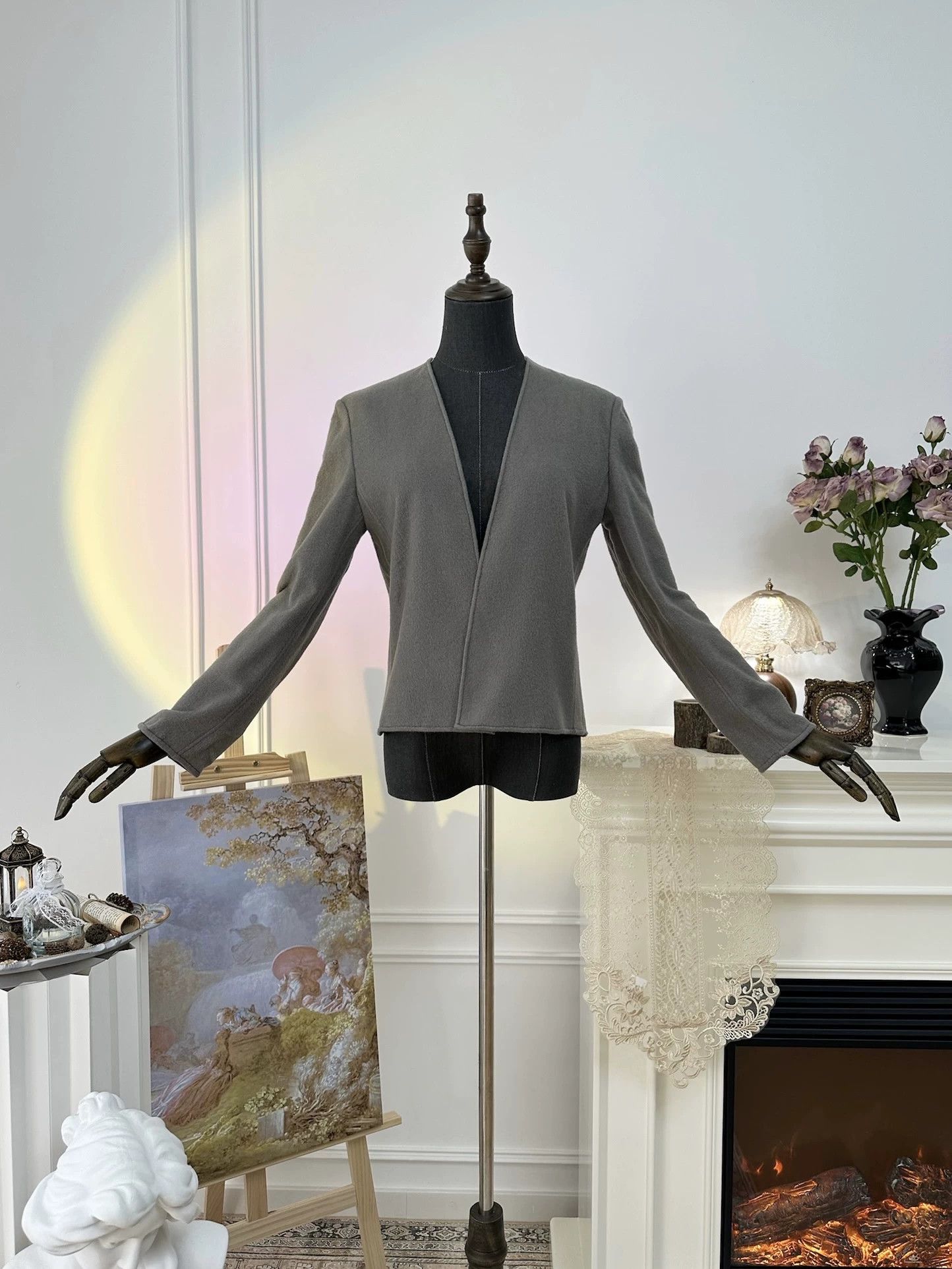 Hermes HERMES Margiela Era casual cashmere short women's jacket Size M / US 6-8 / IT 42-44 - 2 Thumbnail