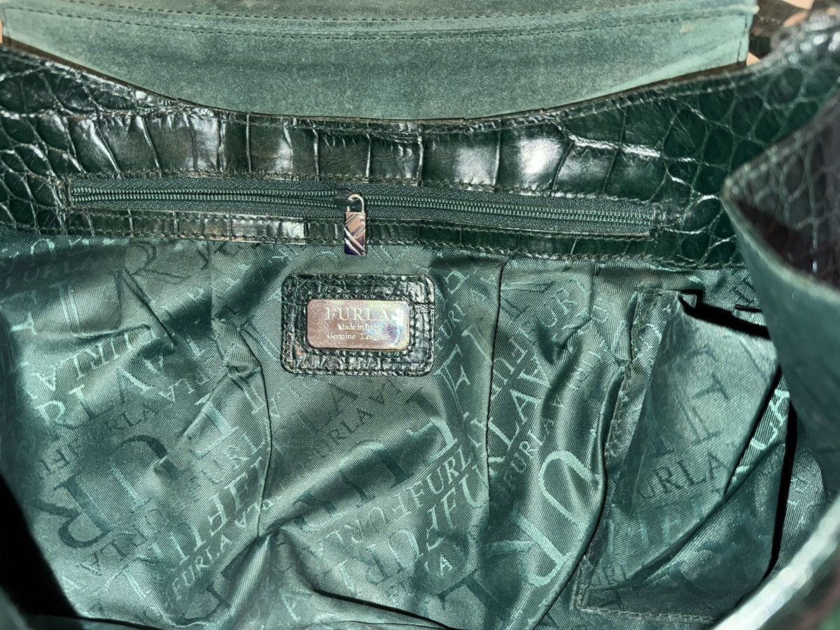 Furla Furla green croco genuine leather dual carry shoulder bag Size ONE SIZE - 8 Thumbnail
