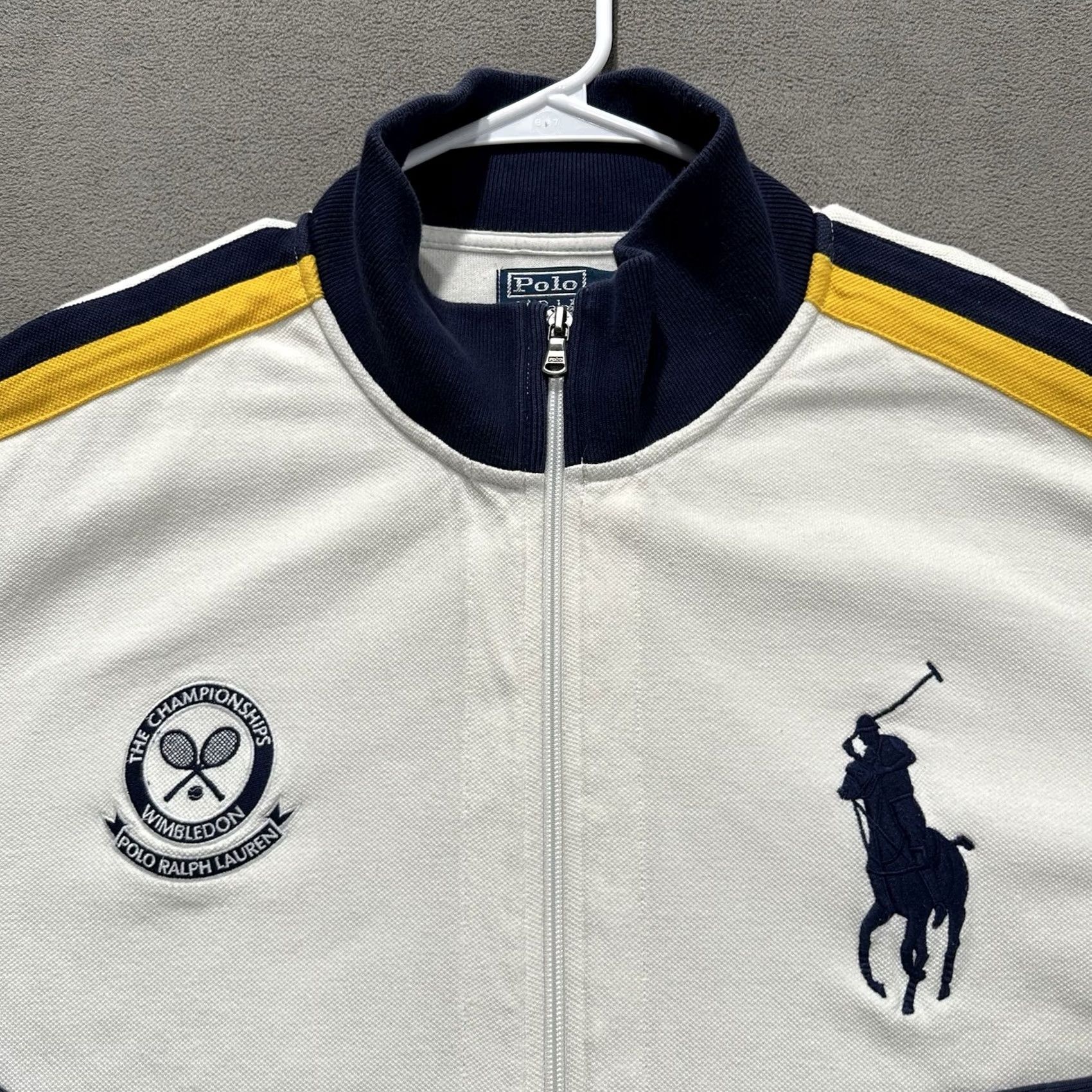 Polo Ralph Lauren VINTAGE Polo Ralph Lauren Jacket Men 2XL White Wimbledon Ballperson Full Zip Tennis Sweatshirt Size US XXL / EU 58 / 5 - 3 Thumbnail
