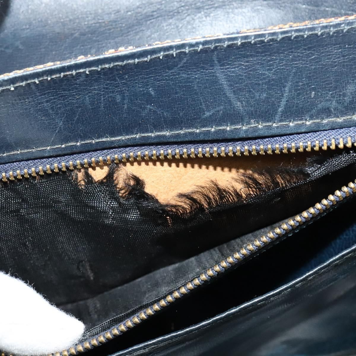 Celine CELINE C Sulky Shoulder Bag Canvas Navy Gold Size ONE SIZE - 13 Thumbnail