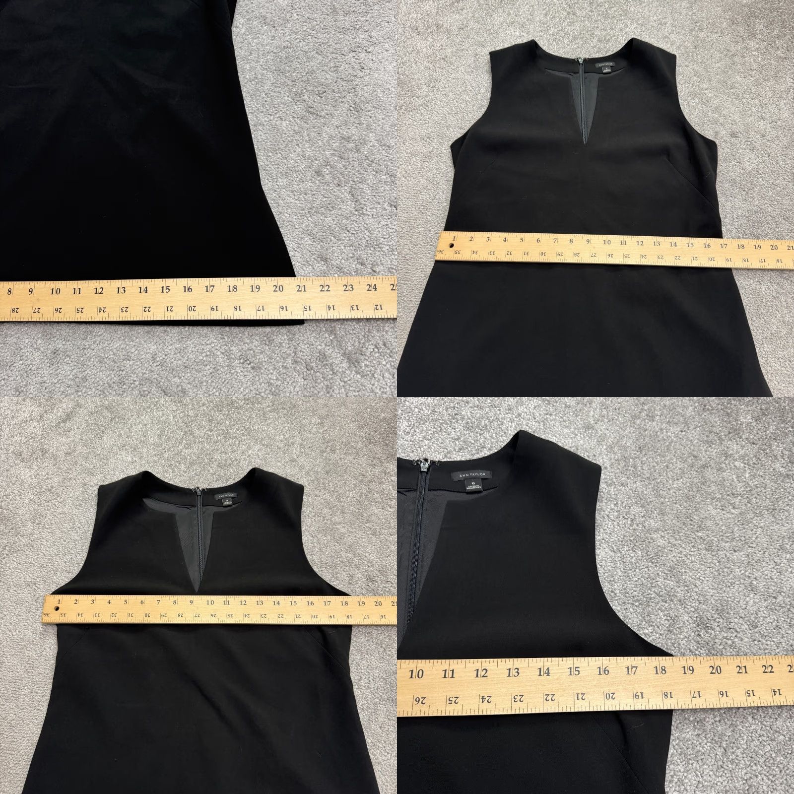 Ann Taylor Ann Taylor Dress Shift Womens 6 Black Knee Length Sleeveless V-Notch Slit Work Dress Size M / US 6-8 / IT 42-44 - 9 Thumbnail