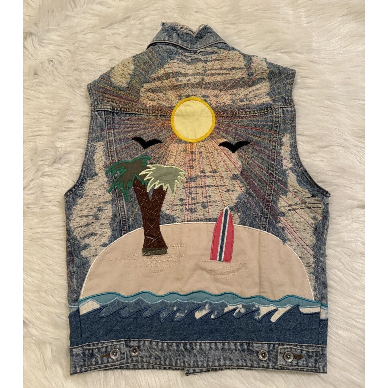 Who Decides War Who Decides War x Pale USA Surfboard Denim Vest Multicolor L Size US L / EU 52-54 / 3 - 3 Thumbnail