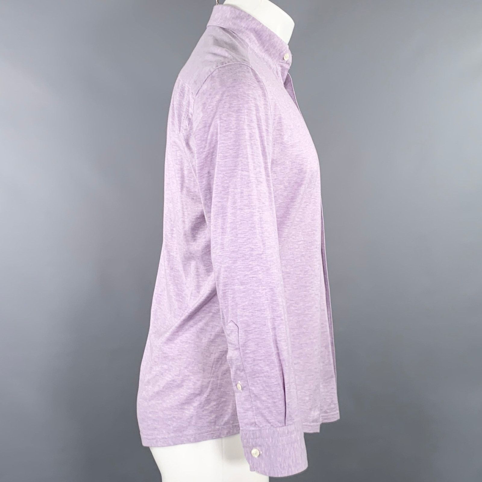 Eton Size M Purple Heather Button Down Collar Long Sleeve Shirt Size US M / EU 48-50 / 2 - 2 Thumbnail