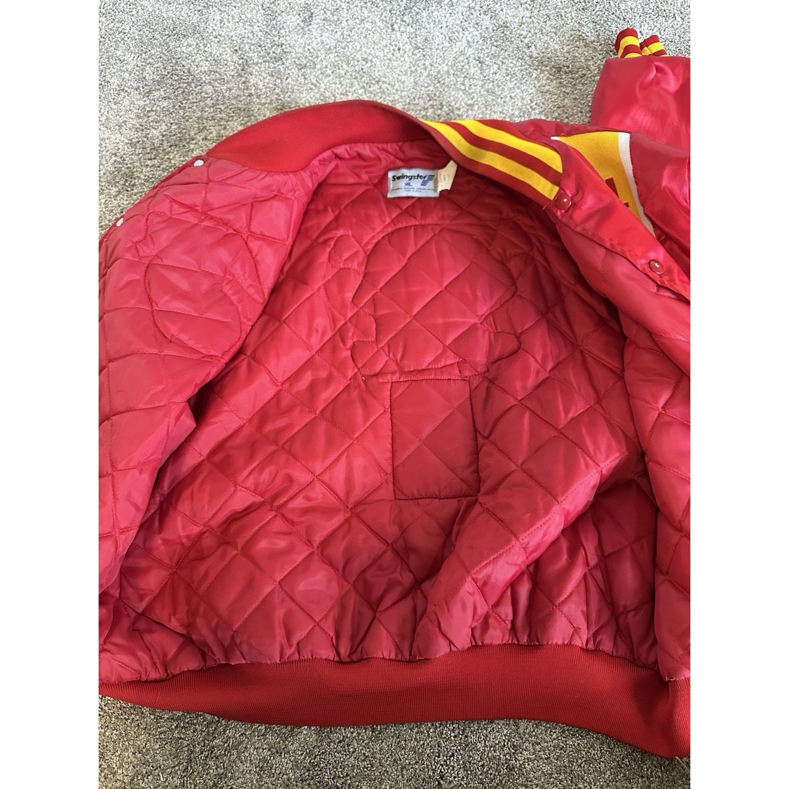 Swingster Vintage Swingster Jacket Mens XL Red Satin Bomber USA Size US XL / EU 56 / 4 - 4 Thumbnail