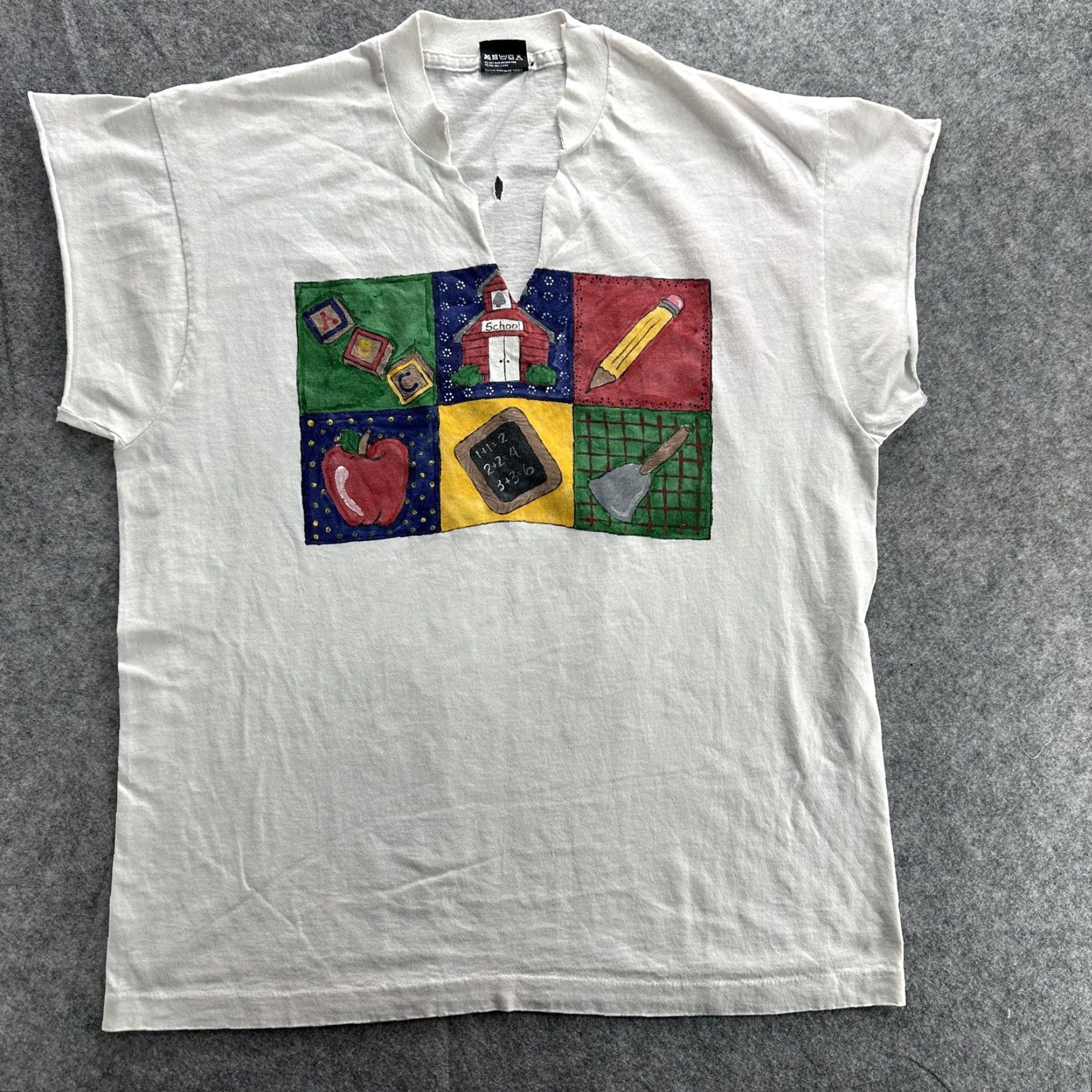 Vintage VINTAGE Screen Stars Shirt Mens XL White School Teacher Graphic 90s Made USA Size US XL / EU 56 / 4 - 2 Thumbnail