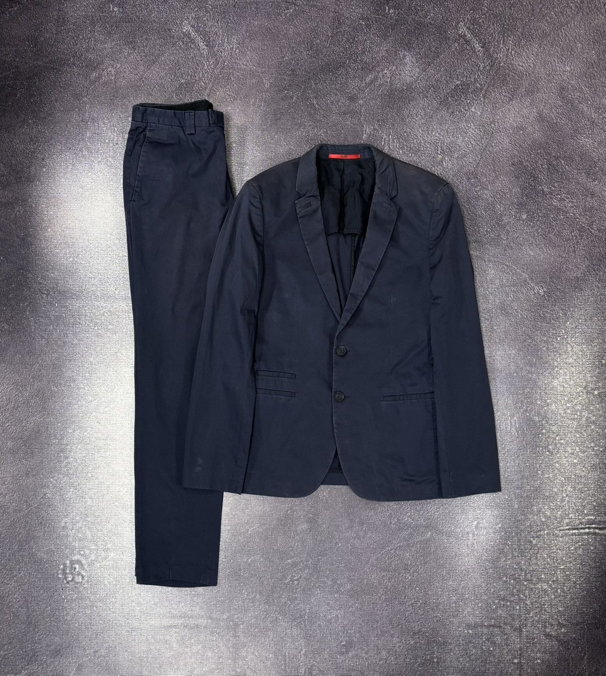 Hugo Boss Hugo Boss Men’s Navy Blue 2-Piece Pima Cotton Suit Size 38R - 1 Thumbnail