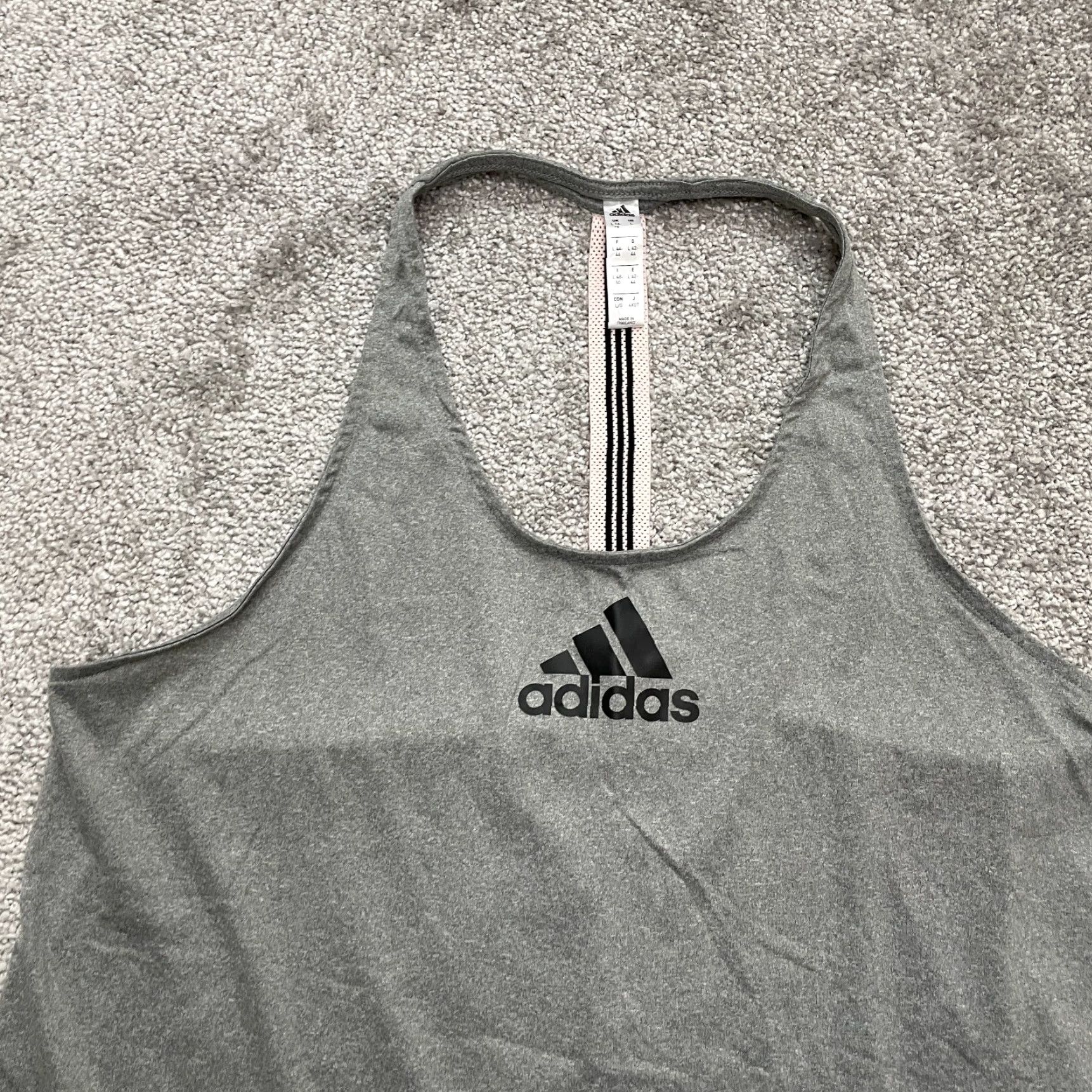 Adidas Adidas Active Tank Top Womens Large Gray Halter Racerback Athletic Gym Yoga Run Tank Size L / US 10 / IT 46 - 3 Thumbnail