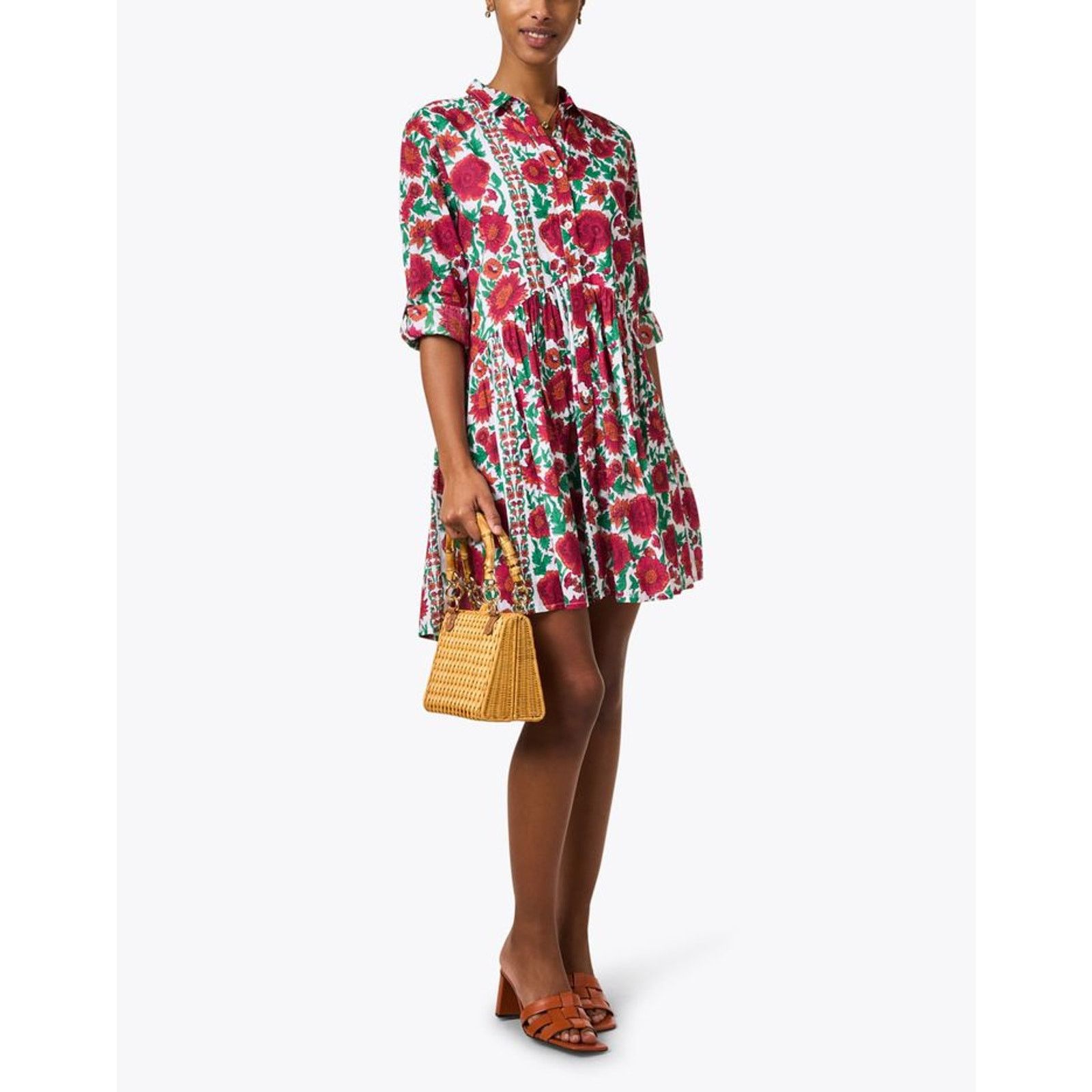 Other Ro's Garden Deauville Mini Dress Red Floral Size M / US 6-8 / IT 42-44 - 12 Thumbnail