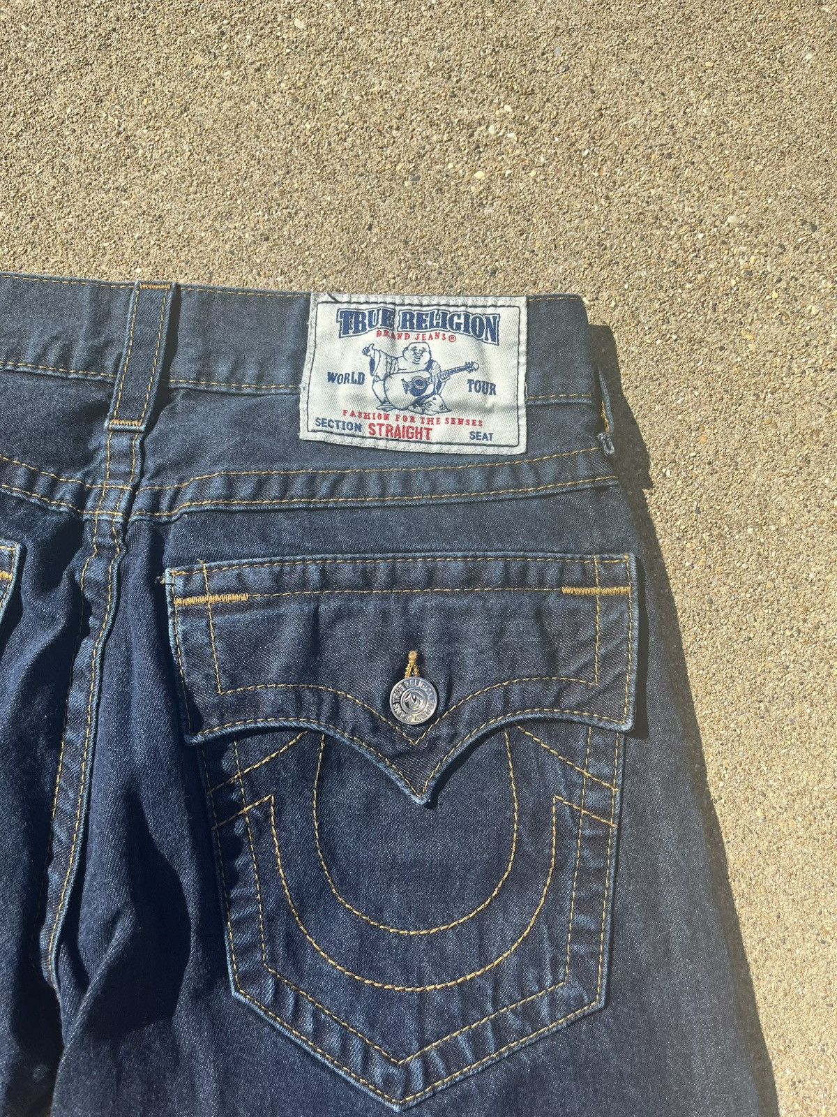 True Religion True Religion Straight Flap Red/Orange Stitching Size US 31 - 1 Thumbnail