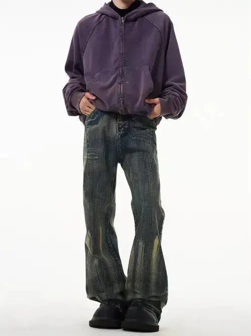 Japanese Brand × Jean Vintage slub textured micro-flare jeans Size US 32 / EU 48 - 2 Thumbnail