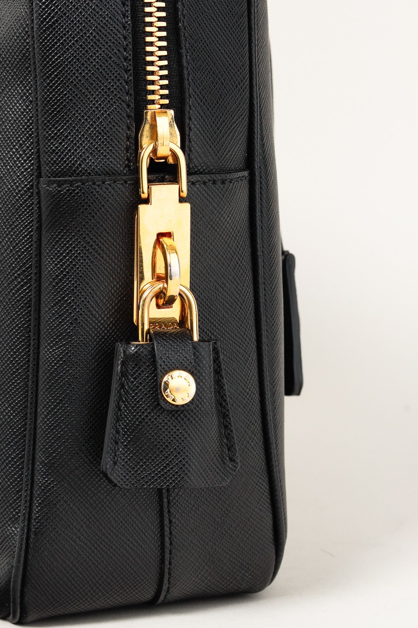 Prada Prada Black Saffiano-Leather Top-Handle Briefcase Size ONE SIZE - 13 Thumbnail