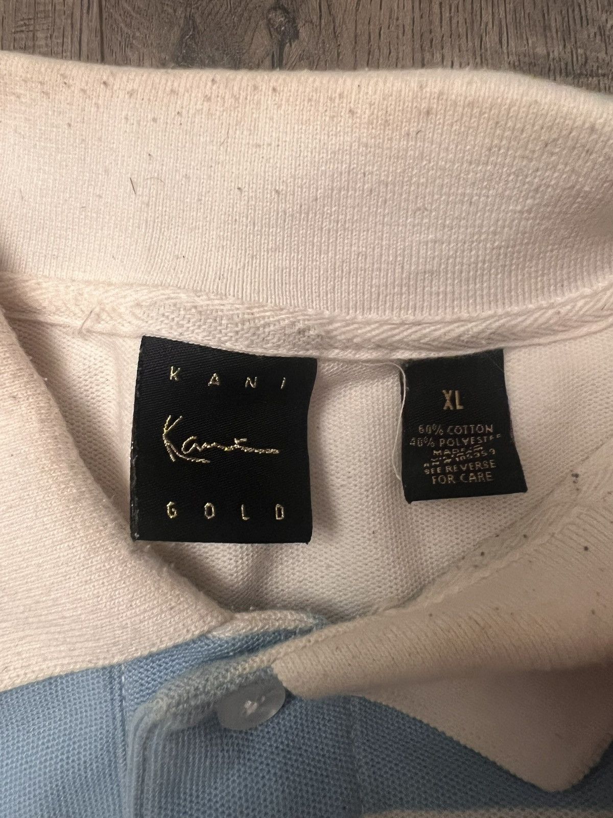 Karl Kani Kani Gold Polo Shirt Mens Large Blue with White Stripes L/S Size US L / EU 52-54 / 3 - 3 Thumbnail