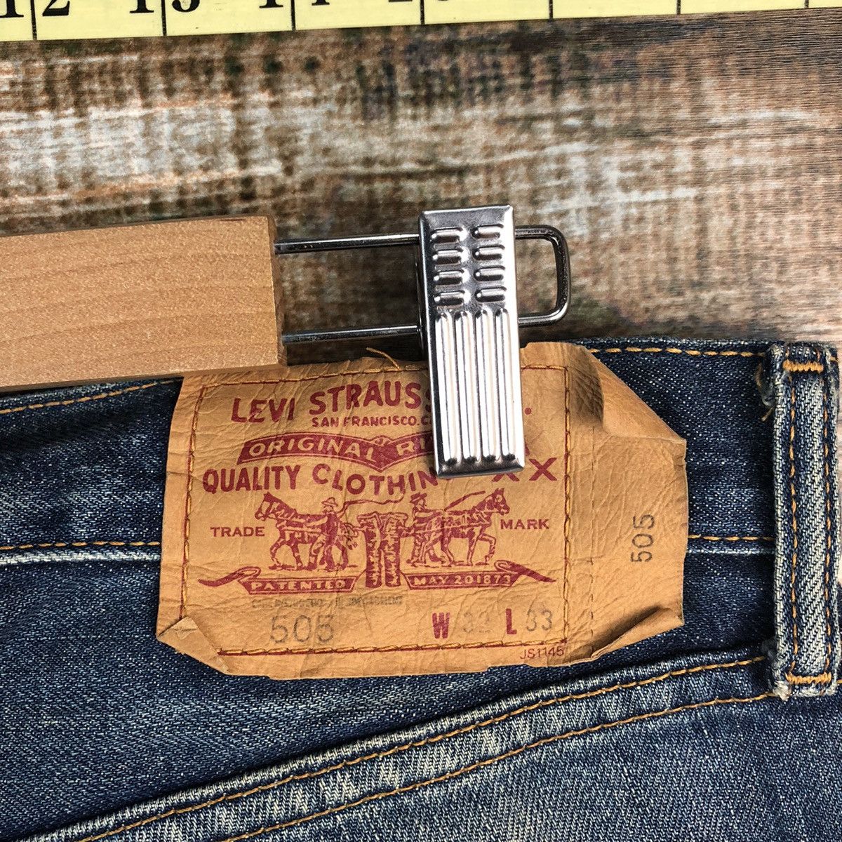 Levi's 505 Levis Blue ripped distressed Denim Pants #1410 Size US 32 / EU 48 - 18 Thumbnail