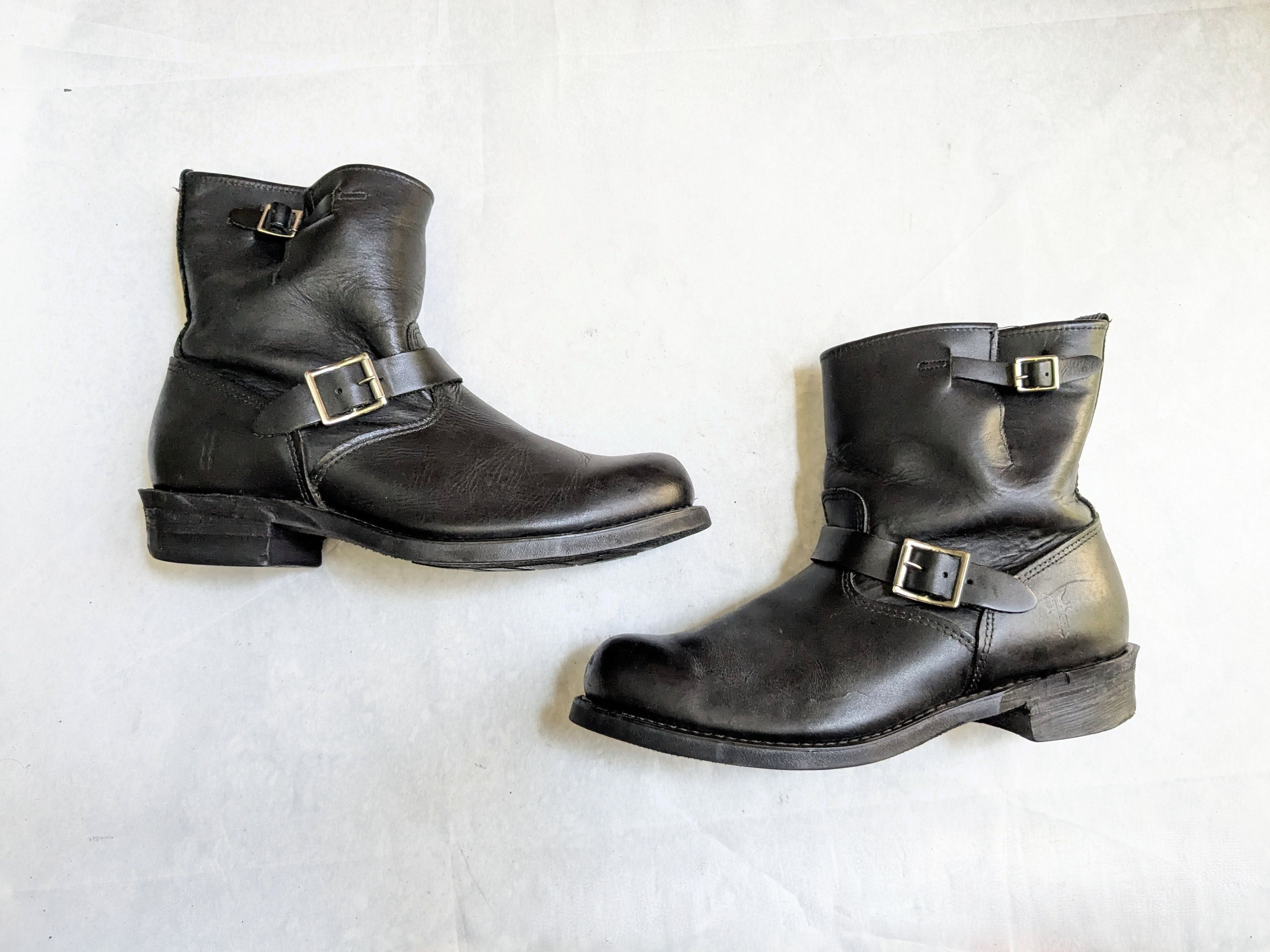 Frye Frye Engineer Black Leather 11 M Leather Buckle Size US 11 / EU 44 - 1 Thumbnail