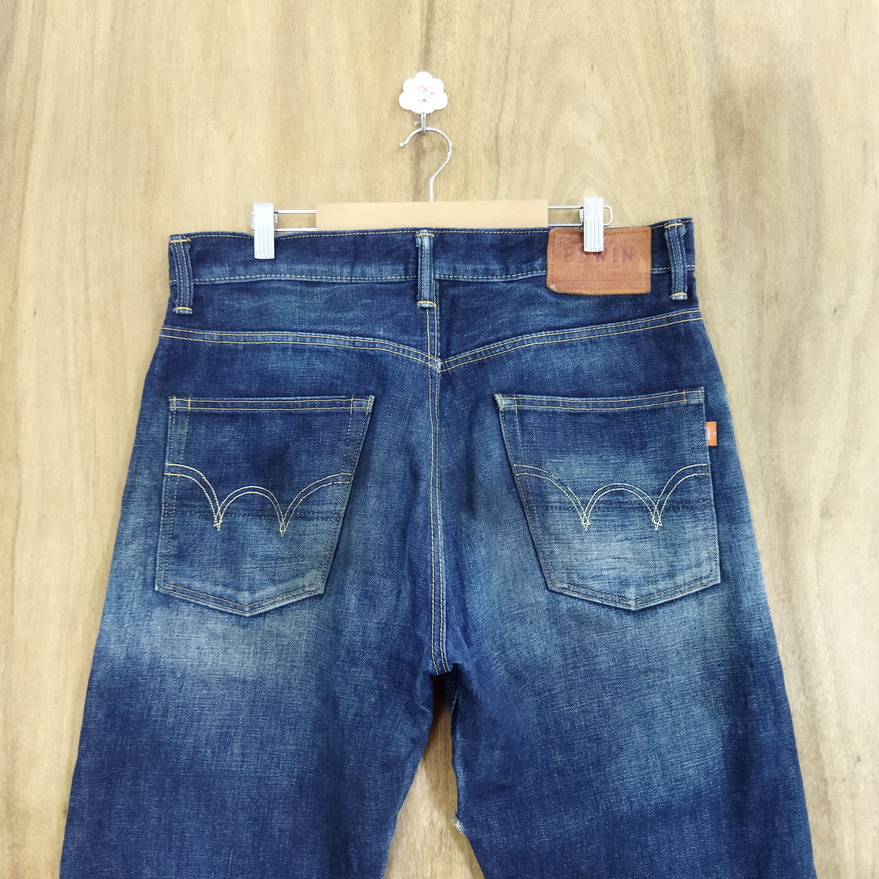 Edwin × Vintage EDWIN 505 BLUE RUSTY JEANS PANTS Size US 34 / EU 50 - 8 Thumbnail