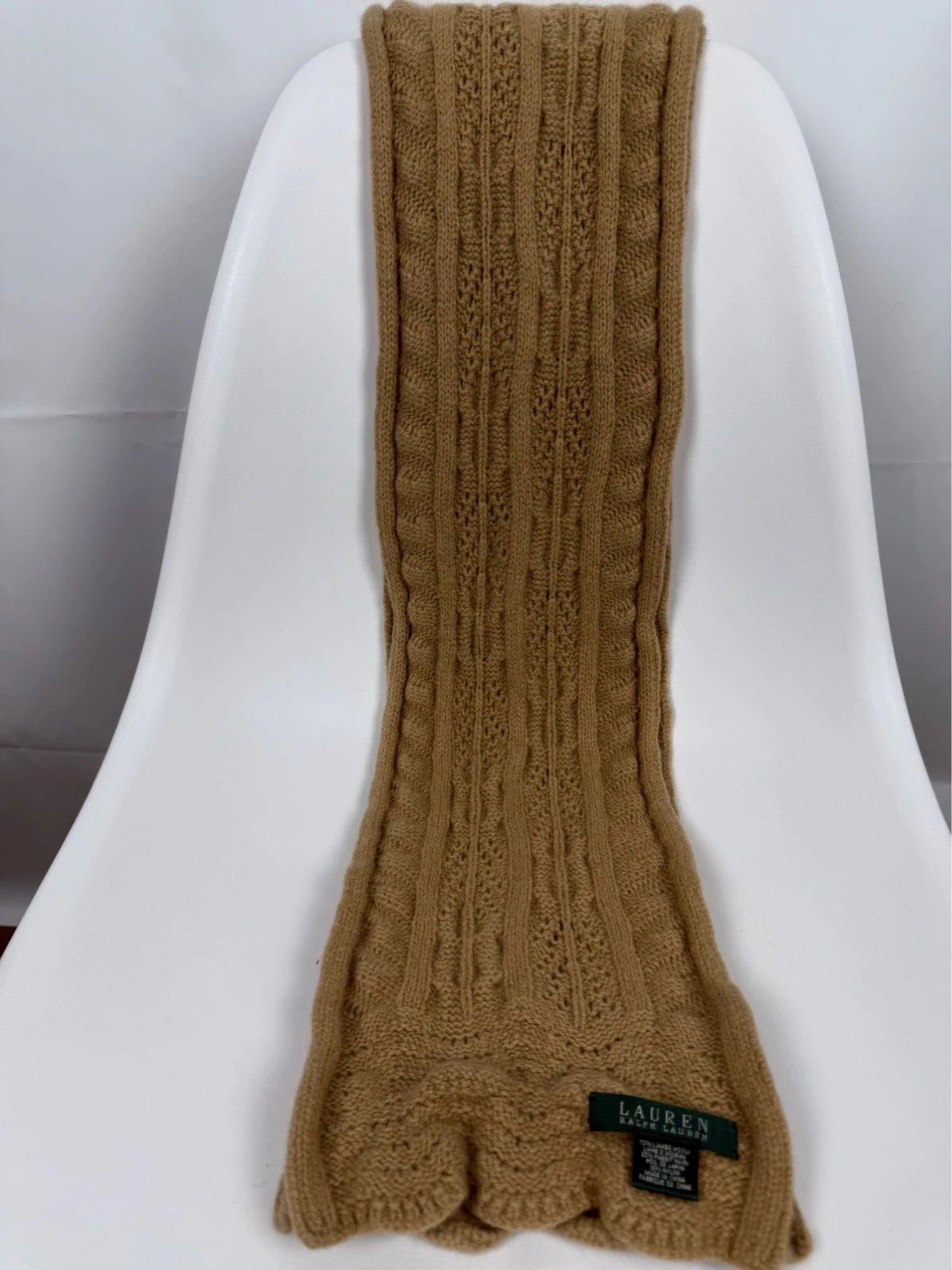 Lauren Ralph Lauren Lauren Ralph Lauren Wool Structured Knit Scarf Size ONE SIZE - 2 Thumbnail