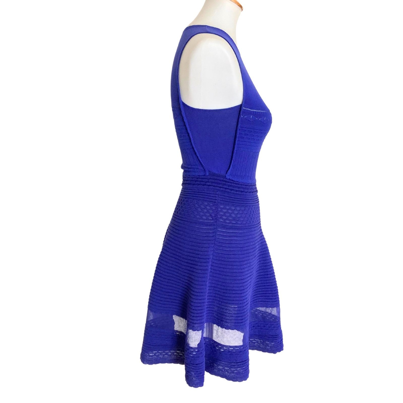 Missoni M Missoni Y2K Blue Knit Mini Dress Bodycon Flared Skirt Size XS / US 0-2 / IT 36-38 - 2 Thumbnail