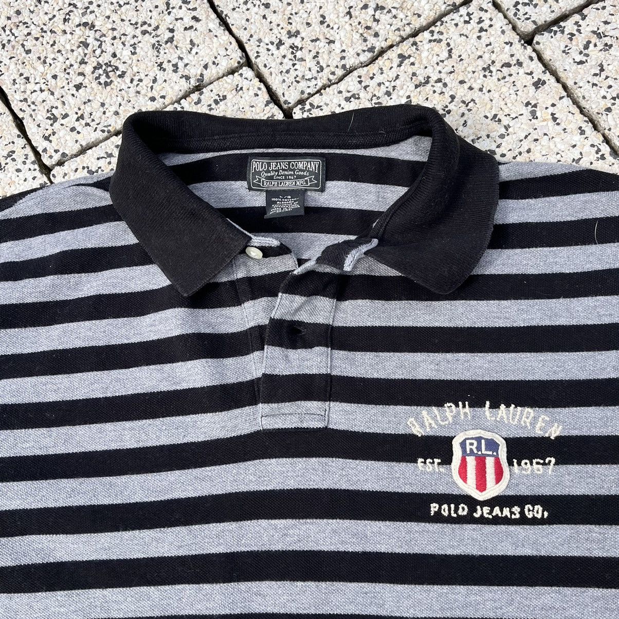 Polo Ralph Lauren × Vintage Polo Ralph Lauren Chief Keef Style Stripes Polos Shirt Size US L / EU 52-54 / 3 - 7 Thumbnail