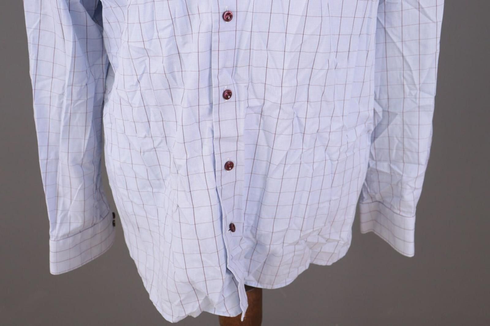 Eton Eton Contemporary Fit Check Poplin Shirt Size 41 / 16 Size US M / EU 48-50 / 2 - 2 Thumbnail