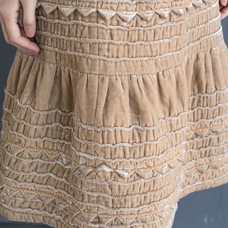 Comme des Garcons Comme Des Garcons Light brown velvet overskirt Size 24" / US 00 / IT 34 - 6 Thumbnail