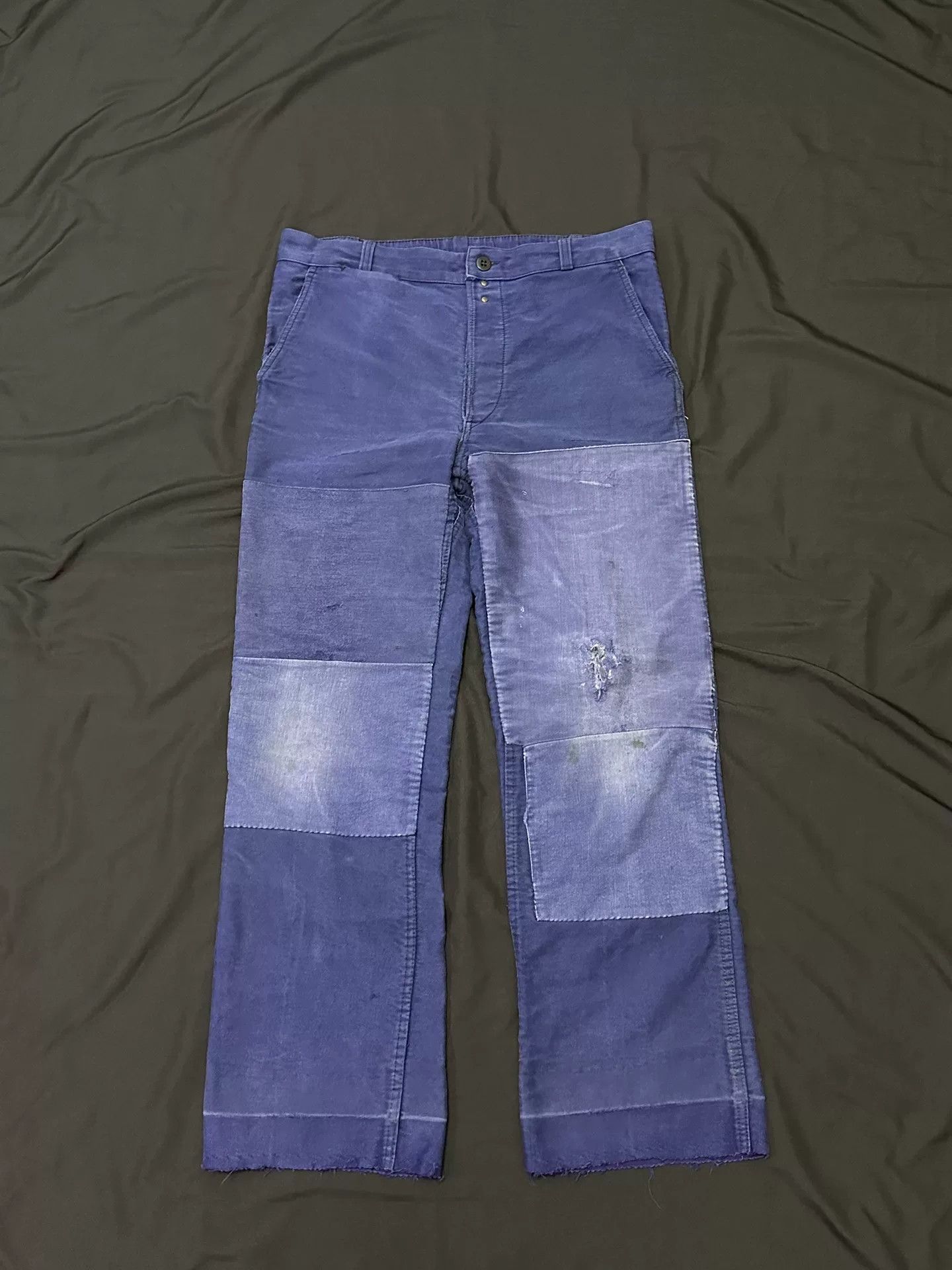 Vintage Vintage 50s French Workwear Mole Skin Pants Size US 31 - 1 Thumbnail