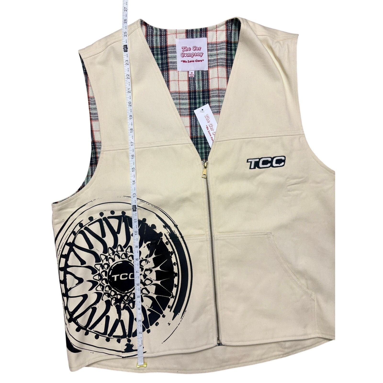 Other NEW Men's Medium 100% Cotton Zip-Up Vest by The Car Company Size US M / EU 48-50 / 2 - 9 Thumbnail