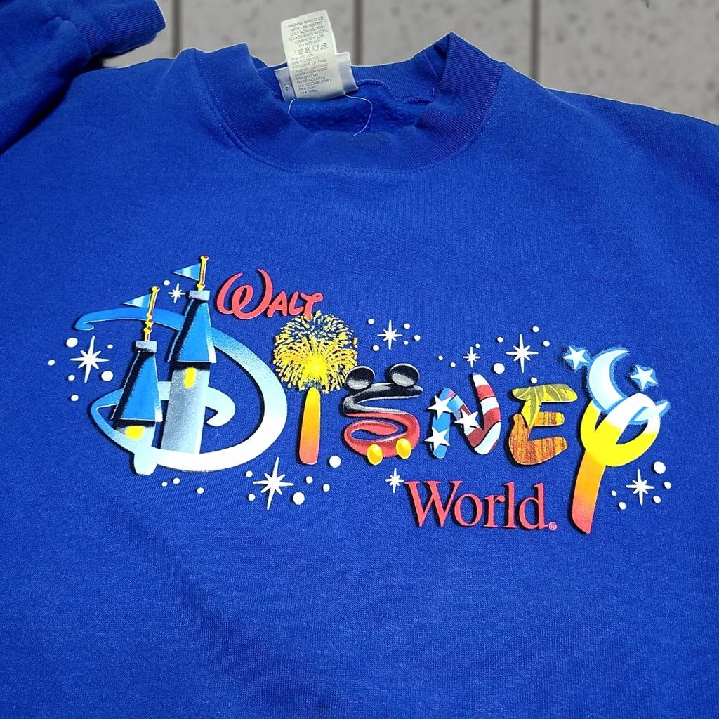 Disney VINTAGE Walt Disney World Blue Sweatshirt Men's XL Crewneck Graphic 90s Disney Theme Size US XL / EU 56 / 4 - 1 Thumbnail