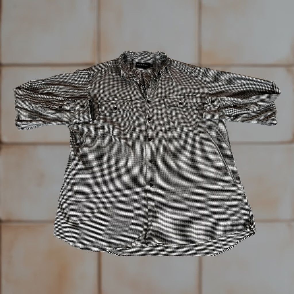 Polo Ralph Lauren VINTAGE Polo Golf Ralph Lauren Shirt Mens Large Black Houndstooth Button Up Benford Polo Golf Casual Athletic Mens L Black & White Check Pattern Size US L / EU 52-54 / 3 - 1 Thumbnail