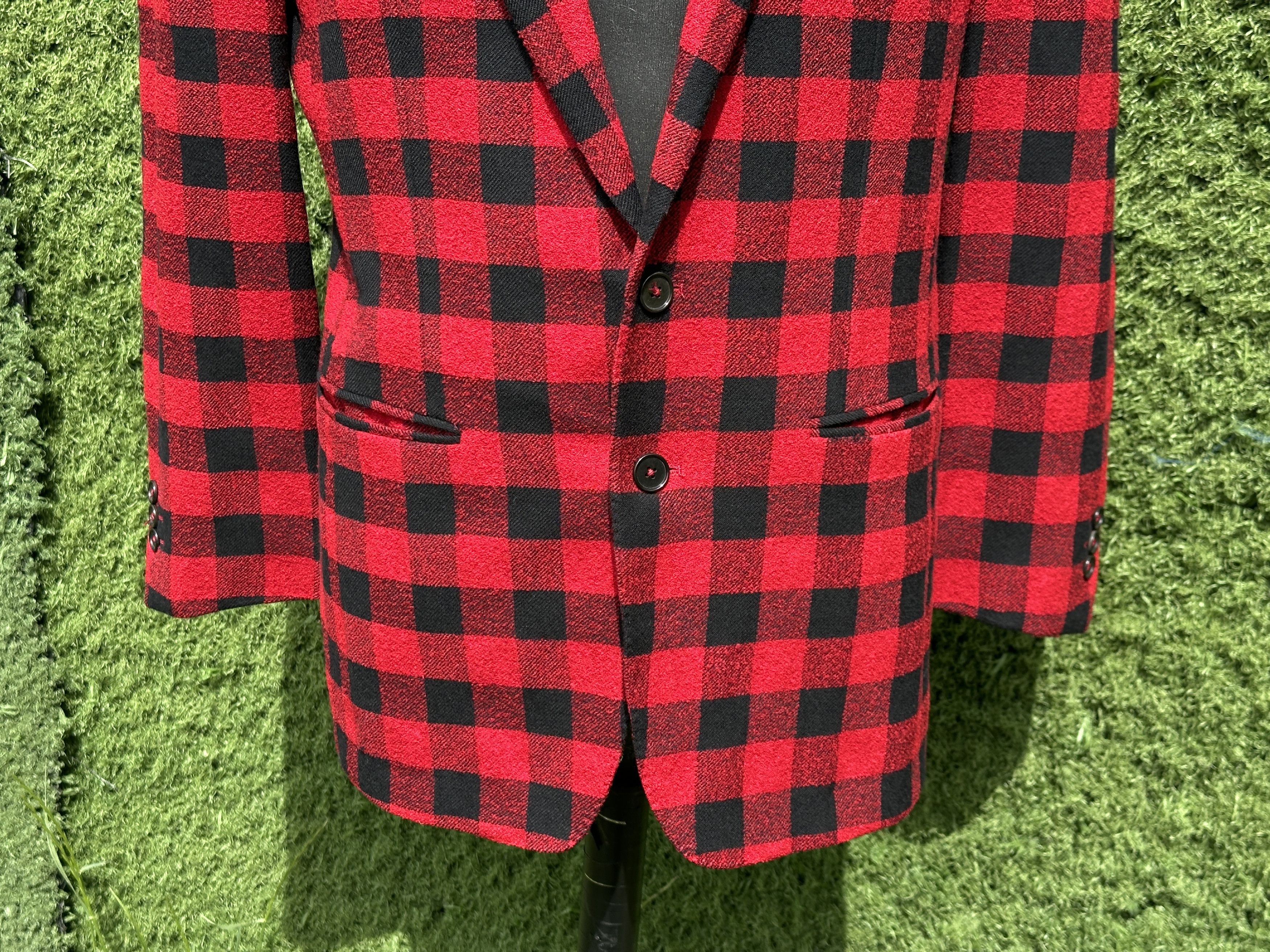 Versace Gianni Versace Virgin Wool Buffalo Check Blazer IT 50R Size 50R - 11 Thumbnail