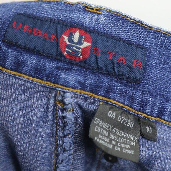 Vintage Vintage Urban Star Denim Jean Blue Wash Mini Short Skirt Size 32" / US 10 / IT 46 - 3 Thumbnail