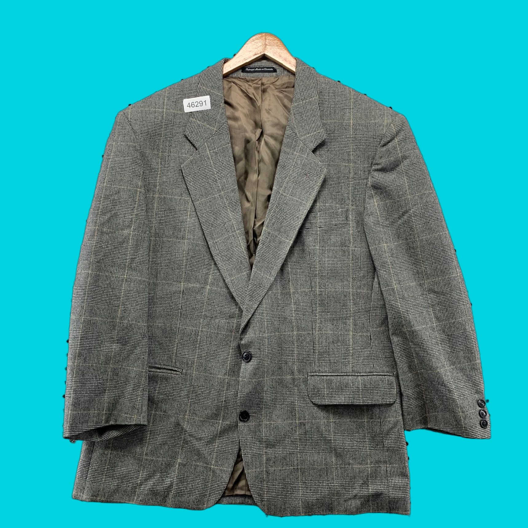 Vintage VINTAGE Bachrach Wool Sports Coat Blazer 44/46 Gray Plaid Canada Jacket Mens Blazer Wool Tweed Notch Lapel Vintage Size 44R - 1 Thumbnail