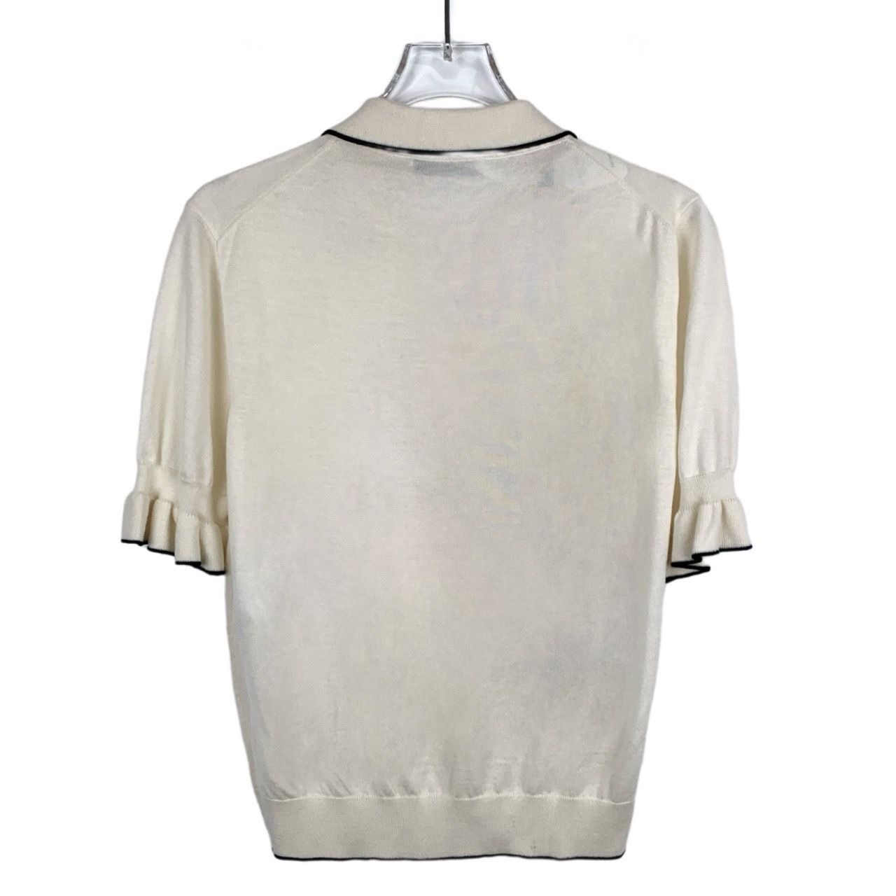 Dior Christian Dior Bee Embroidery Ruffled Hem Off-White Cashmere Size S / US 4 / IT 40 - 5 Thumbnail