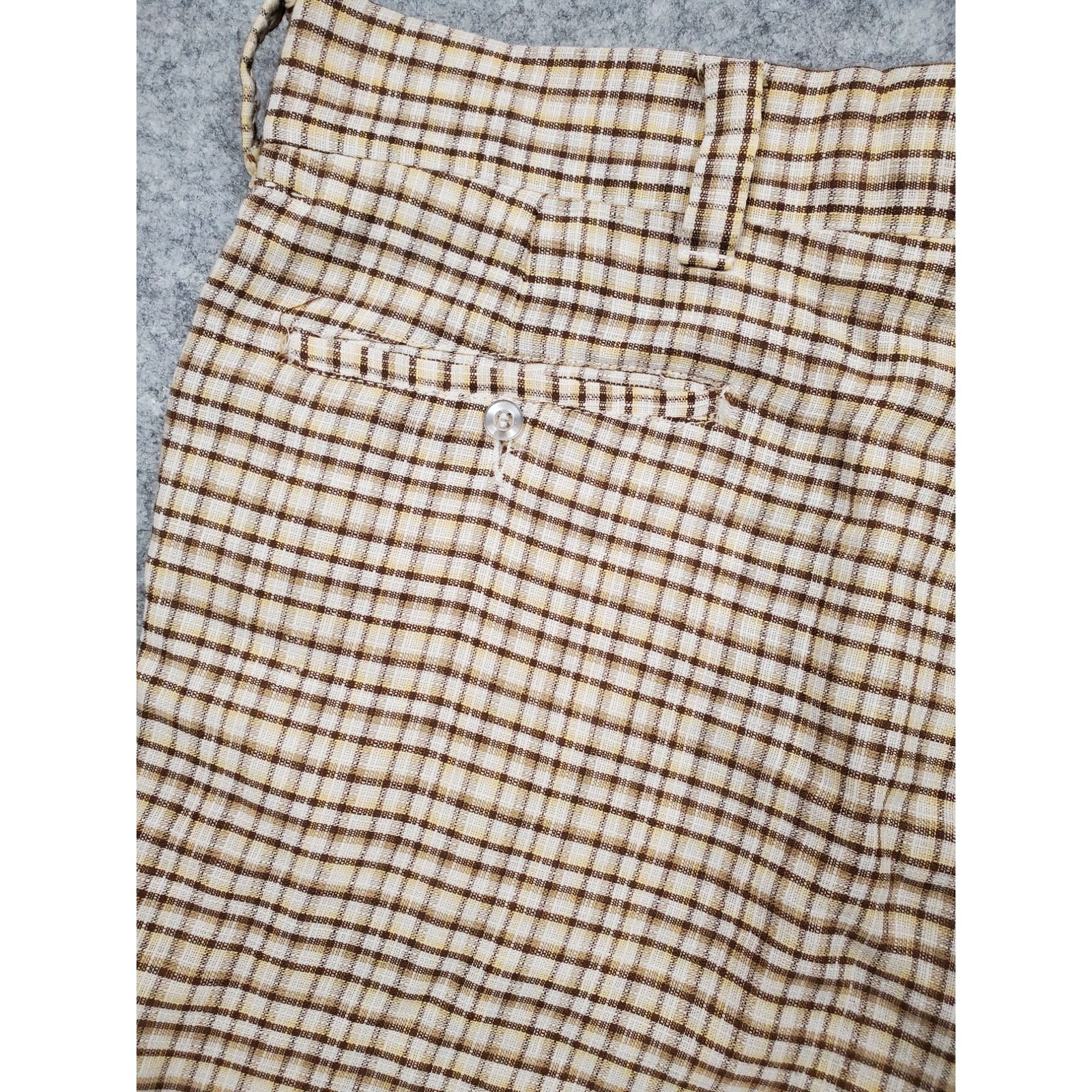 Other Vintage Men's L Brown & White Plaid Shorts Eclectic Grandpa Size US 35 - 6 Thumbnail