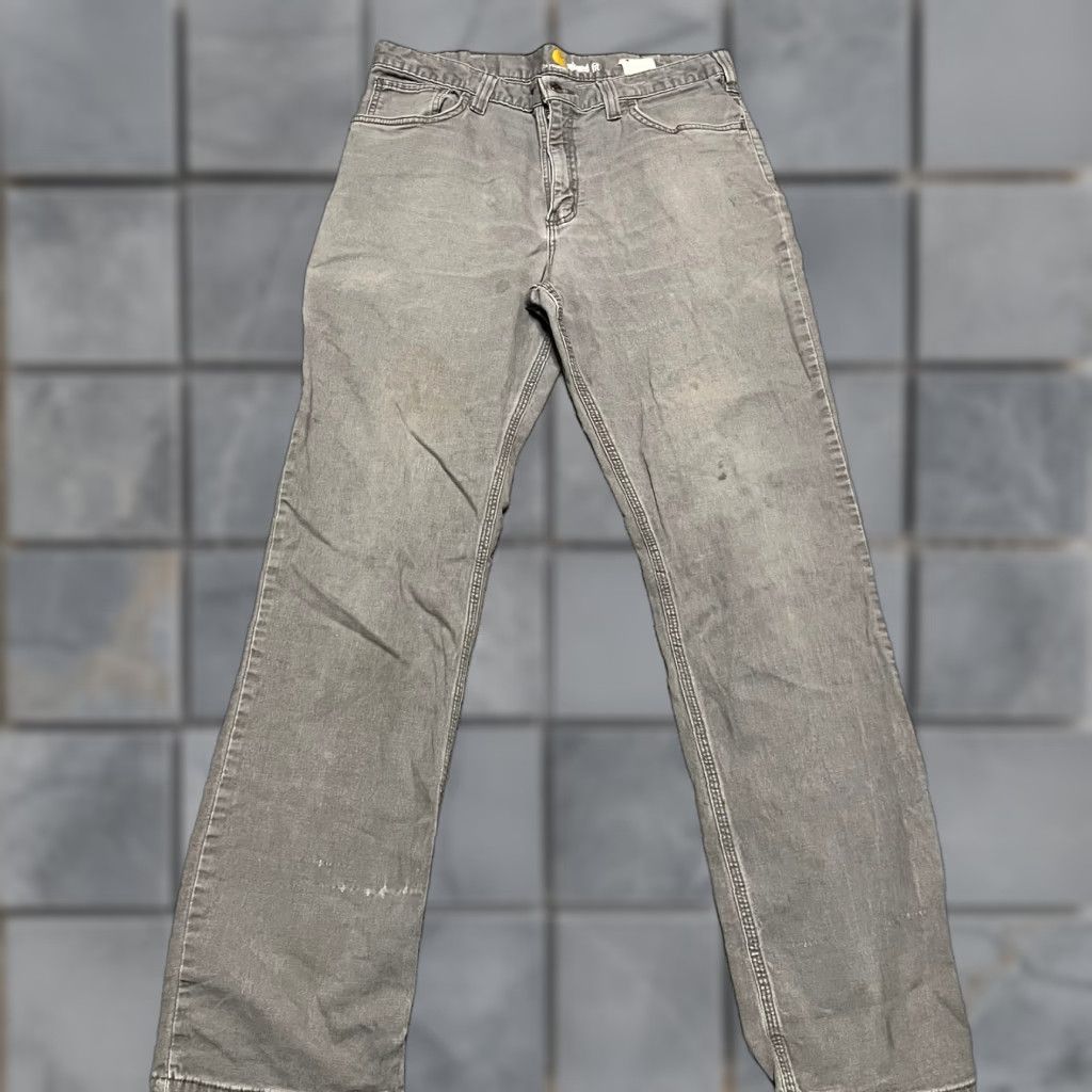 Carhartt VINTAGE Carhartt Pants Mens 34 x34 Gray Relaxed Canvas Distressed Work Mens Regular Chino Gray 34x34 90s Size US 34 / EU 50 - 1 Thumbnail