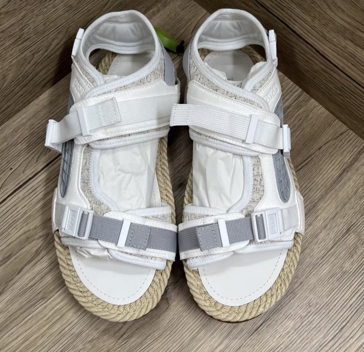 Dior Dior Atlas White & Grey Buckle Sandals J41 Size US 8 / EU 41 - 2 Thumbnail