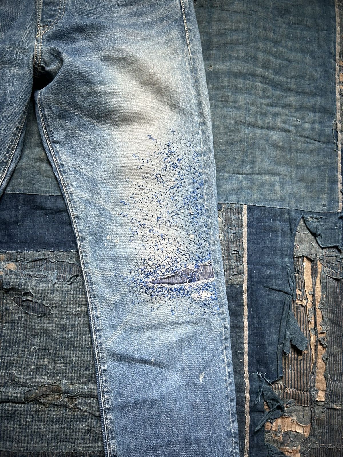 Kapital × Kapital Kountry Kapital Monkey Cisco Denim 3 Year Processed Size US 29 - 5 Thumbnail
