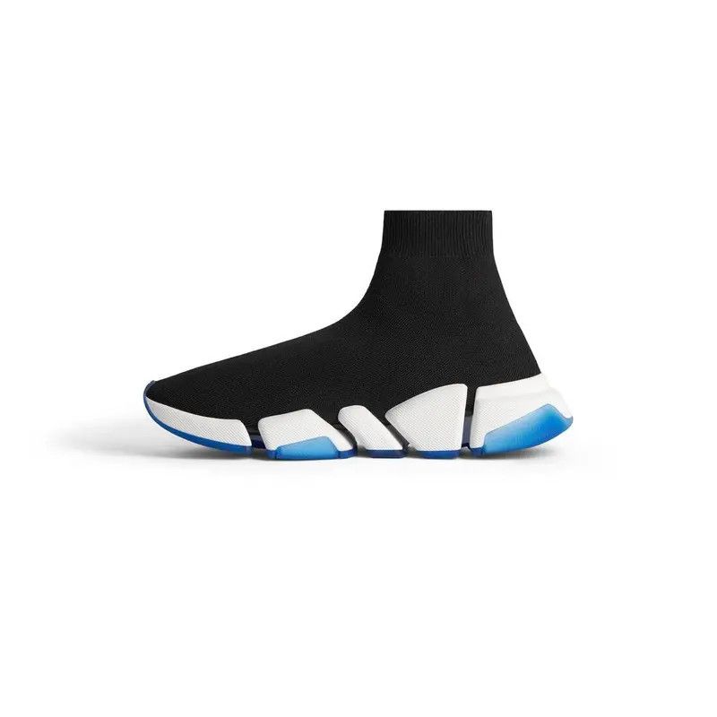 Balenciaga o1w1db10526 Speed 2.0 Clear Sole Recycled Knit Sneakers Size US 6 / EU 39 - 4 Thumbnail