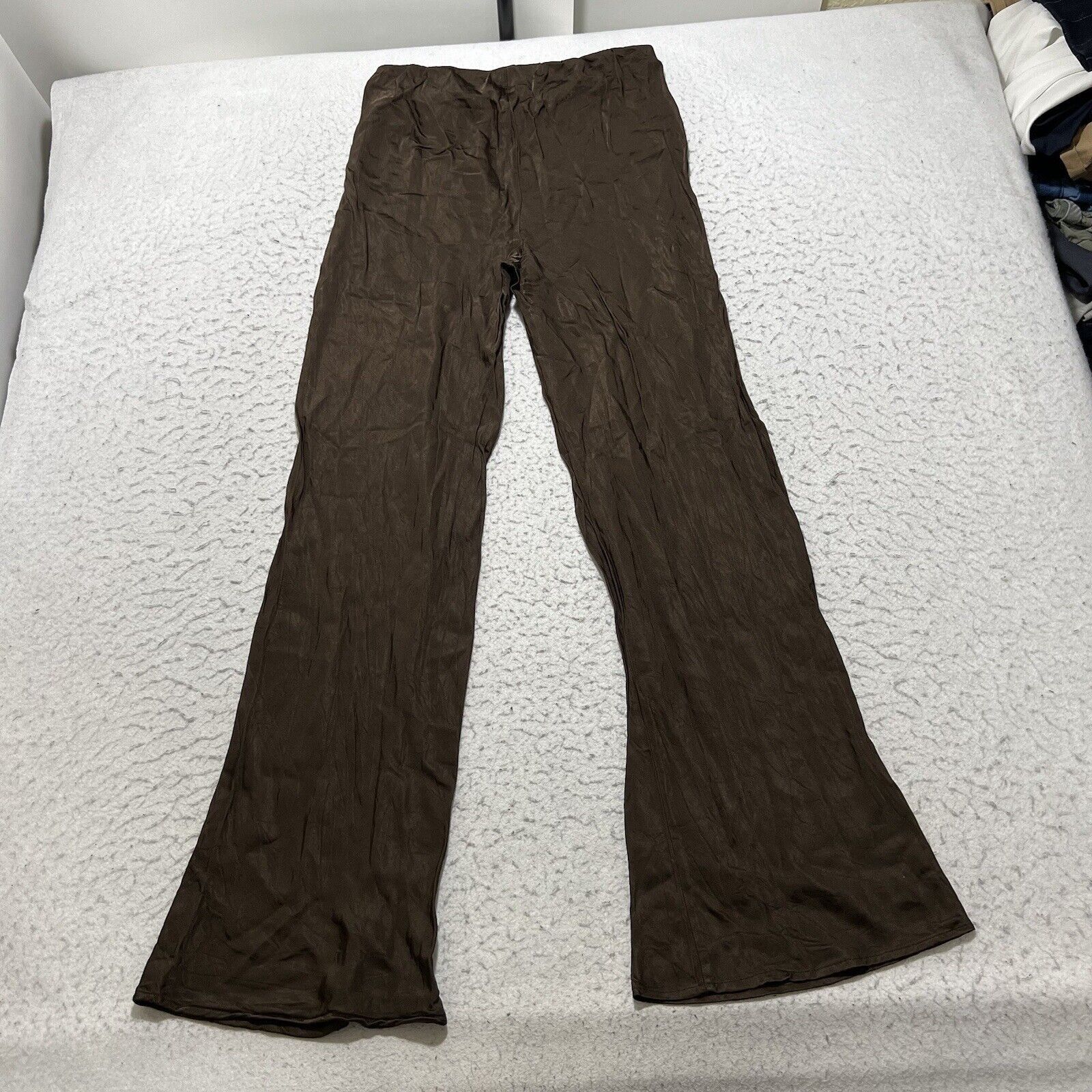 Zara Zara High Waist Brown Flared Wide Leg Lightweight Pants Size 28" / US 6 / IT 42 - 3 Thumbnail
