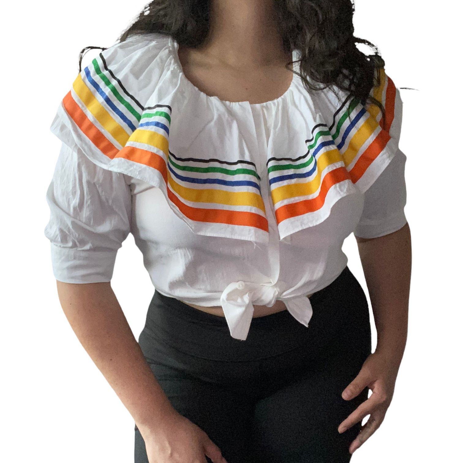 Vintage Vintage Howard Wolf Mexican Ruffle Collar Skirt Set Size XL / US 12-14 / IT 48-50 - 6 Thumbnail